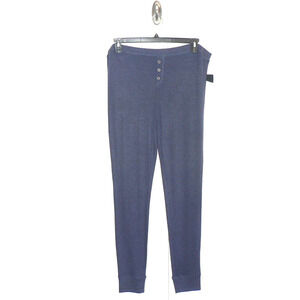 Free Press Women's Faux Fly Brushed Knit Pajama‎ Lounge Pants in Blue XLarge $20